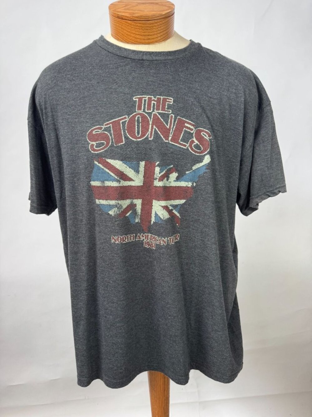 The Rolling Stones 1981 North American Tour Tee XXL Gray Bravado Vintage Graphic